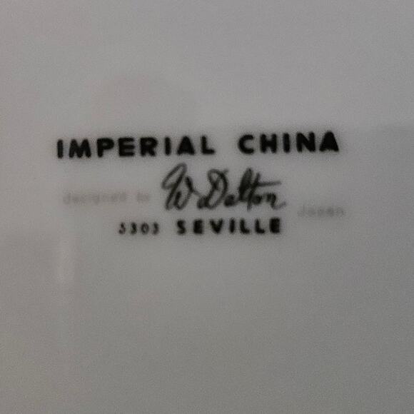 Imperial China W Dalton 5303 Seville 12" Platter Japan Blue Floral Gold Trim - Picture 4 of 4